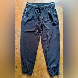 Black Joggers Elastic Waistband Tapered Fit-Size Large